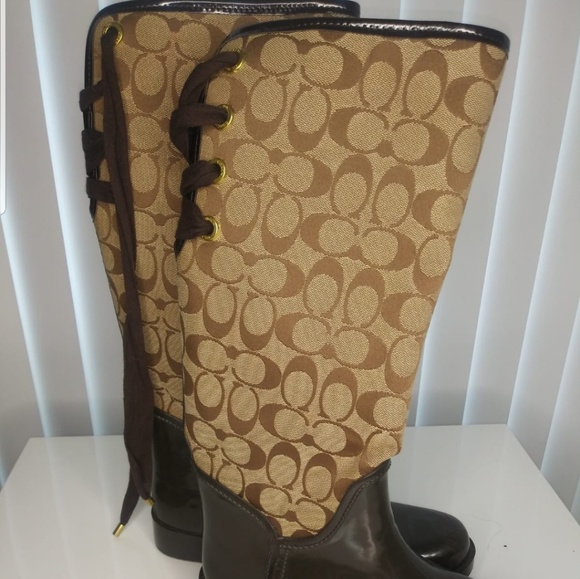 Coach Brown Rain Boots - Picture 2 of 4